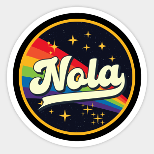 Nola // Rainbow In Space Vintage Style Sticker